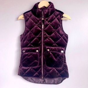 New Velvet Quilted Burgundy Red Puffer NY&Co New York and Company Winter Vest XS
